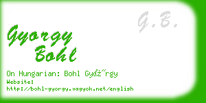 gyorgy bohl business card